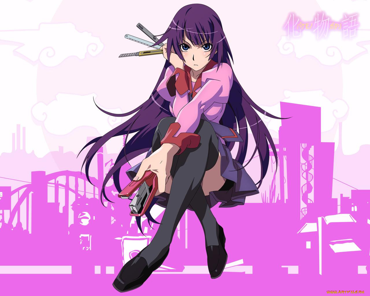 , bakemonogatari, senjougahara hitagi, , , , , , , , , 